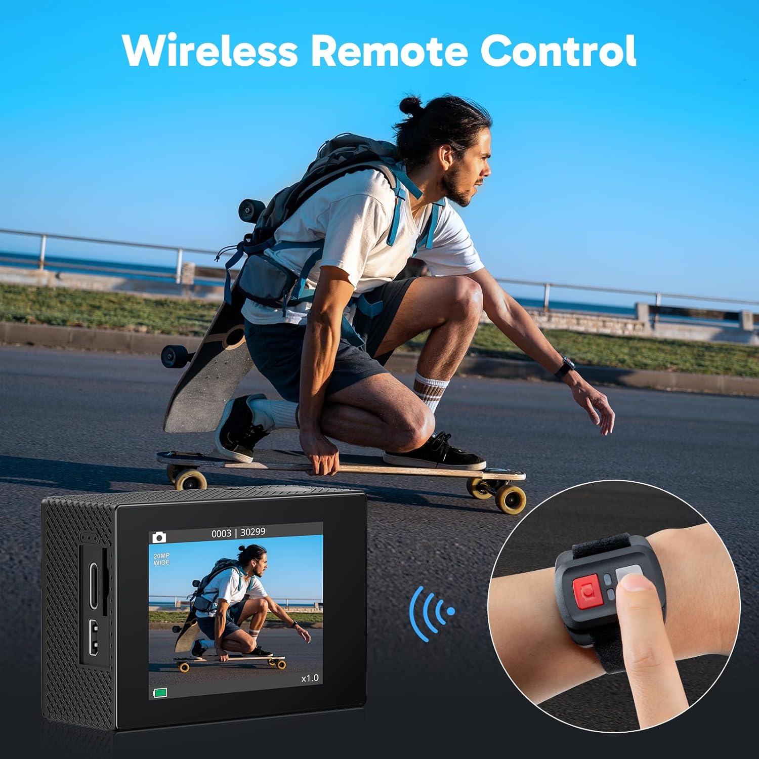 4K30FPS WiFi Action Camera with 7 in 1 Accessories Kit B96645