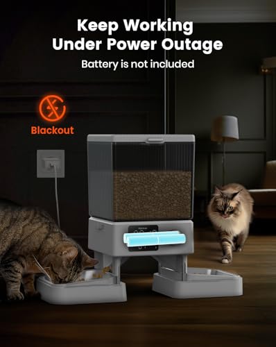Automatic Cat Feeder with WiFi, Timed Dry Food Dispenser for 2 Cats K318