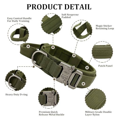 Tactical Dog Collar with Handle and Metal Buckle Y6161