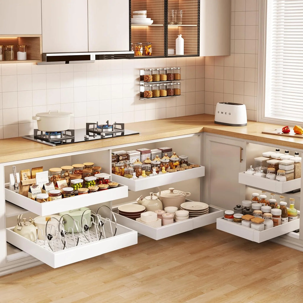 Pull Out Cabinet Organizer 21" Deep with Expandable Slide Out Drawers X178125