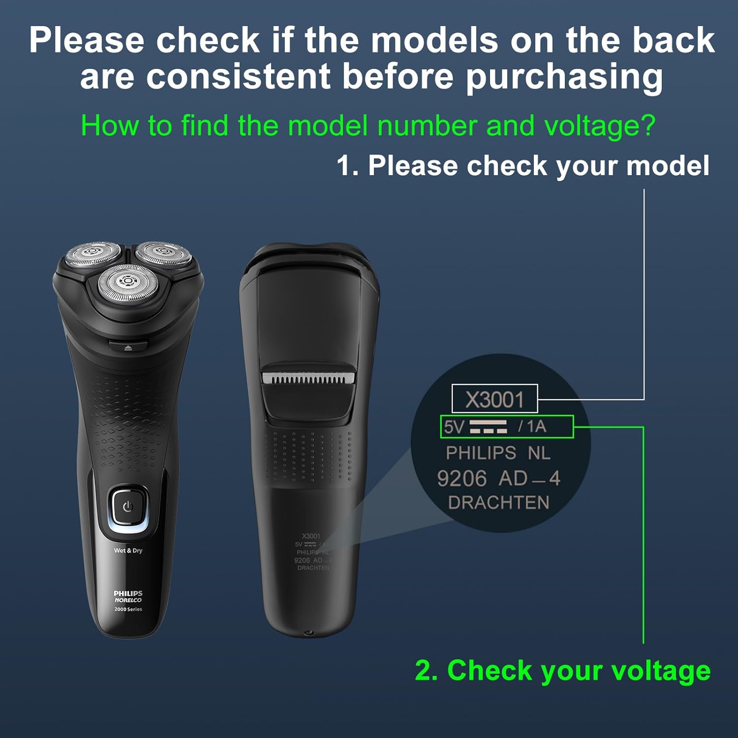 5V USB Charging Cable for Shaver F40446