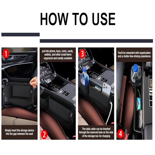 Car Leather Cup Holder Gap Bag Seat Storage Box Organizer H458507