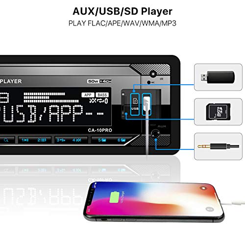 Mechless Bluetooth Car Stereo with Dual USB, SD, AUX, FM/AM Radio Receiver D777