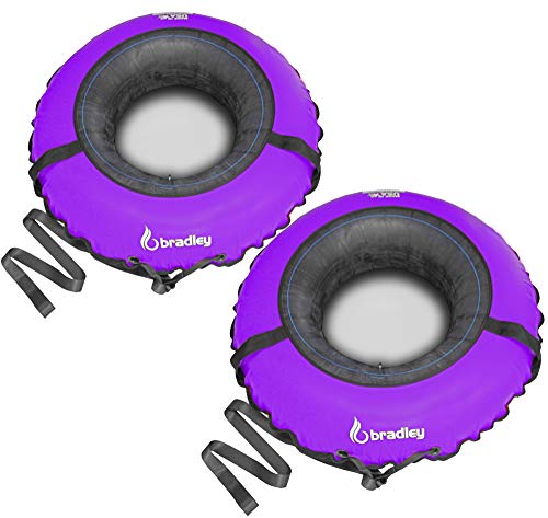 Bradley Snow Tubes with 50" Heavy Duty Cover | 2 Pack Inflatable Sledding Tubes