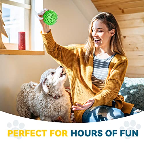 Spiky Dog Balls for Large Dogs, Durable Chew Toys for Fetch and Training N76646