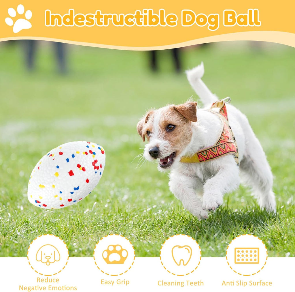 Durable Dog Balls for Aggressive Chewers, Rugby Fetch Toy for Medium and Large Dogs D7529