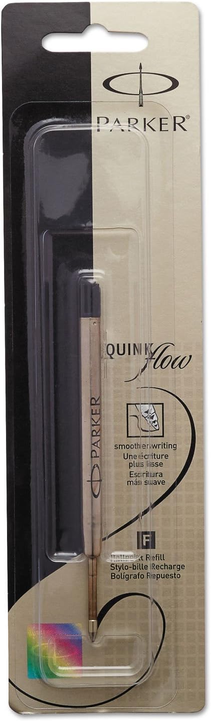 Parker QuinkFlow Refill for Ballpoint Pens, Fine Point, Black ink, 1 unit per pack (3031531)