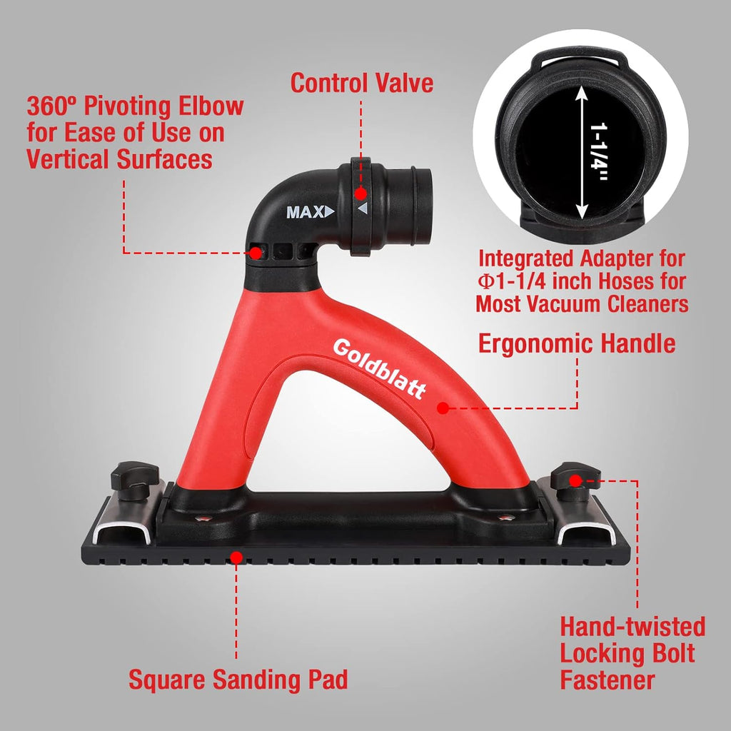 Dust Free Hand Sander with 6.5ft Hose and Sanding Pad H30801