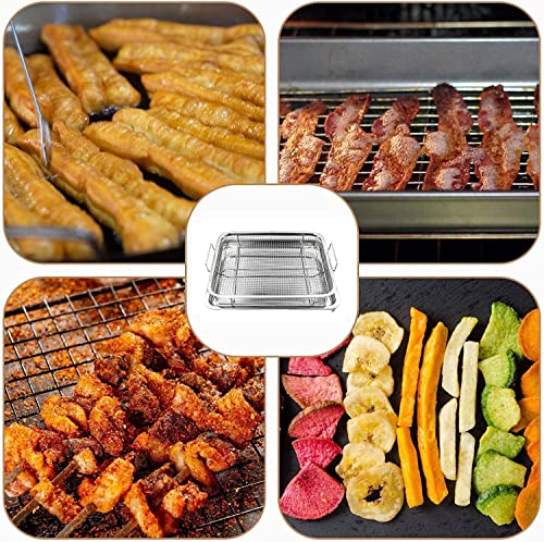 Large Air Fryer Basket for Oven, Stainless Steel Crisping Tray Set E81298