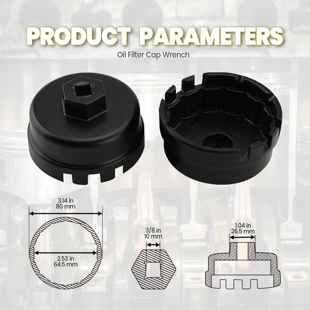 Oil Filter Cap Wrench Tool 64mm 14 Flute A508015