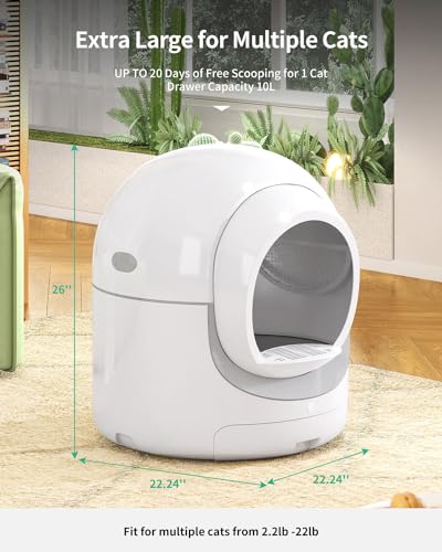 Automatic Self-Cleaning Cat Litter Box, Extra Large with App Control W836285