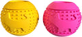 ‌Feed N' Fetch Interactive Treat Ball - Dog Feeder Ball, Teeth Cleaner - 2 Pack Multipurpose Dog Treat Dispenser Toy - Food Puzzle Ball for All Dog Breeds & Sizes - Natural Rubber Play Fetch Ball