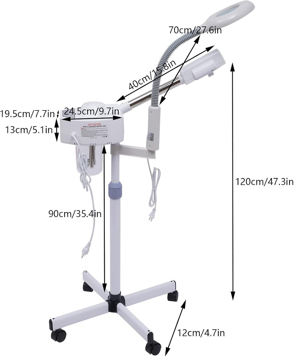 Facial Steamer with LED Magnifying Lamp for Spa and Salon Y756006