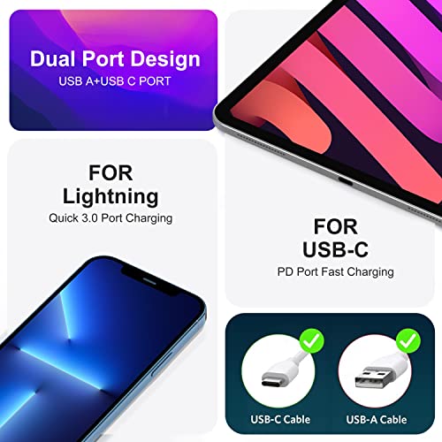 USB-C Wall Charger, 20W Dual Port Fast Charging Adapter W373995