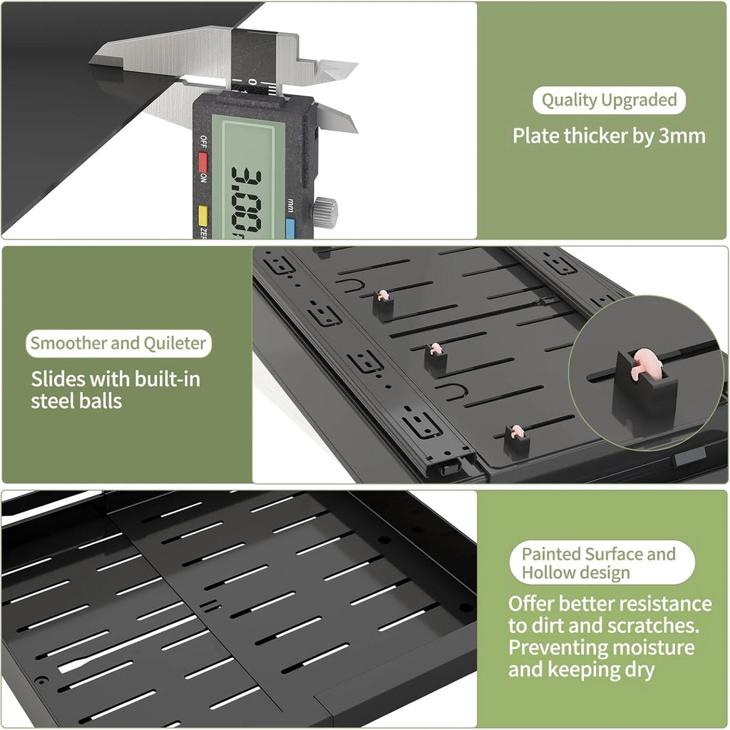 2 Pack Expandable Pull Out Cabinet Organizers, Slide Out Drawers for Kitchen Storage V1684