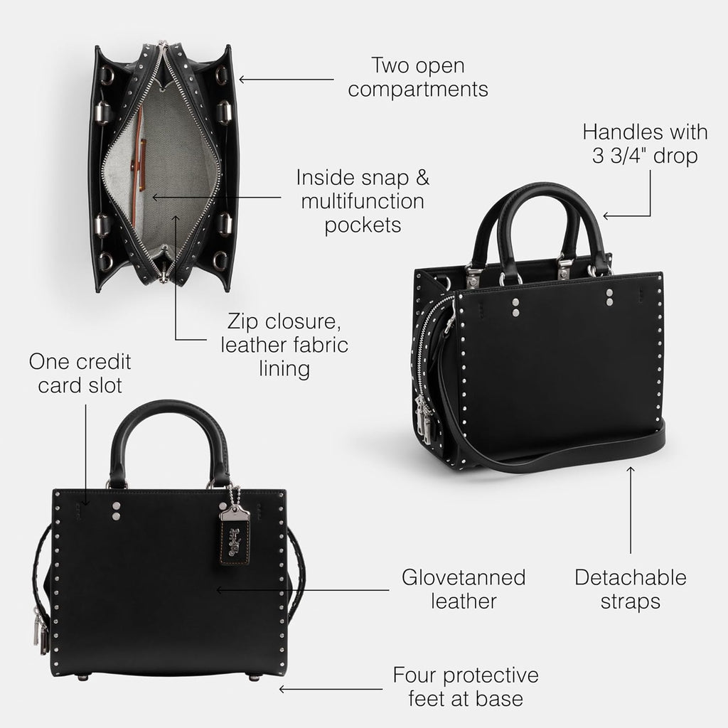 Black Leather Bag 25 W30154