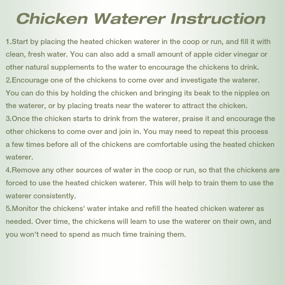 Heated Chicken Waterer 4 Gallon Hanging Poultry Drinker P240227