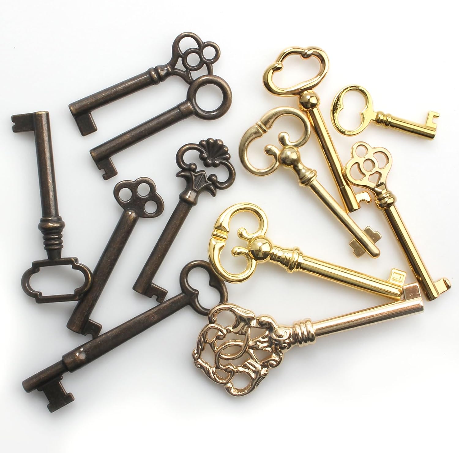 12-Key Universal Replacement Skeleton Keys Kit for Antique Furniture and Cabinets R846602