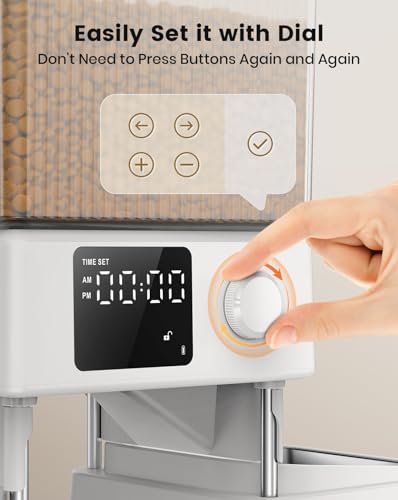 Automatic Cat Feeder with WiFi, Timed Dry Food Dispenser for 2 Cats K318