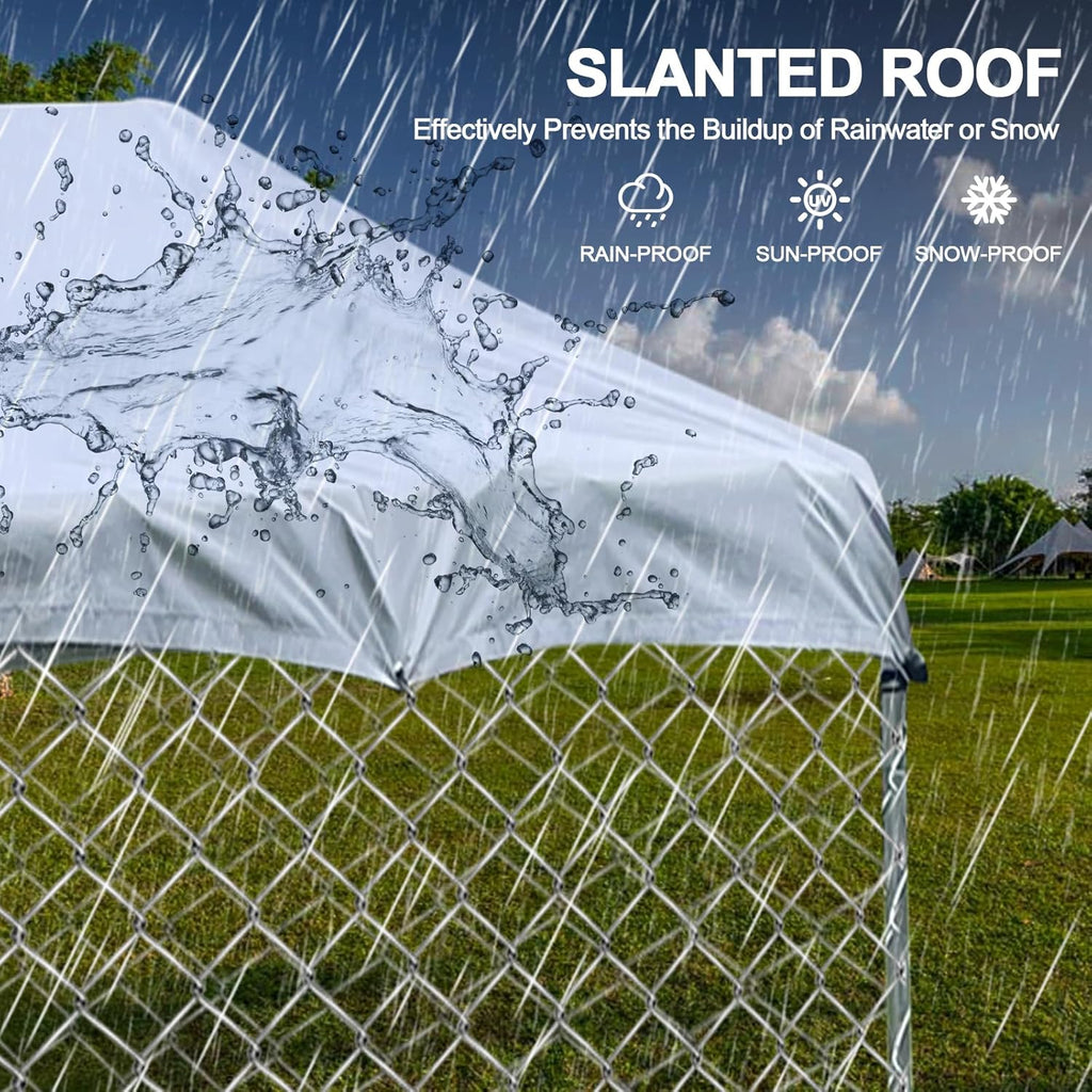 Outdoor Dog Kennel with Waterproof Roof and Lockable Door, 6.5x6.5x5 ft C53000