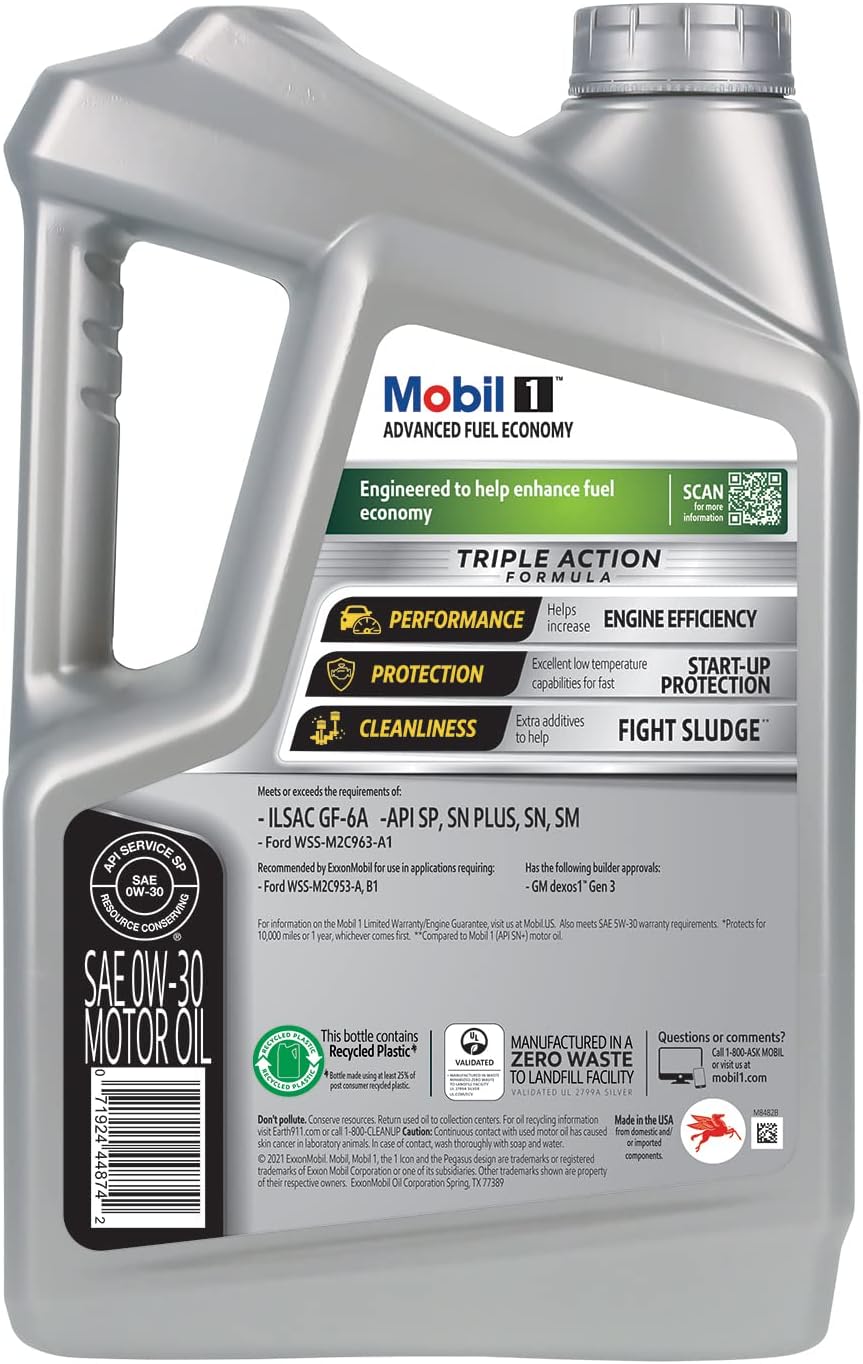 Full Synthetic Motor Oil 0W-30, 5 Quart (Pack of 2) W80111