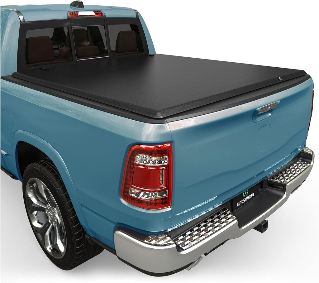 AUTOSAVER88 Soft Tri-fold Truck Bed Tonneau Cover Compatible with 2009-2024 Dodge Ram 1500 (Incl. Classic & New) 5.7ft Bed Without Rambox