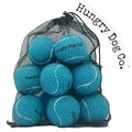 12 Pack of Premium Dog Tennis Balls 2.5" - Pet Safe Dog Toys for Exercise and Training. Bouncy and Durable for Hours of Fun - Reusable Mesh Bag for Carrying and Storage - Blue