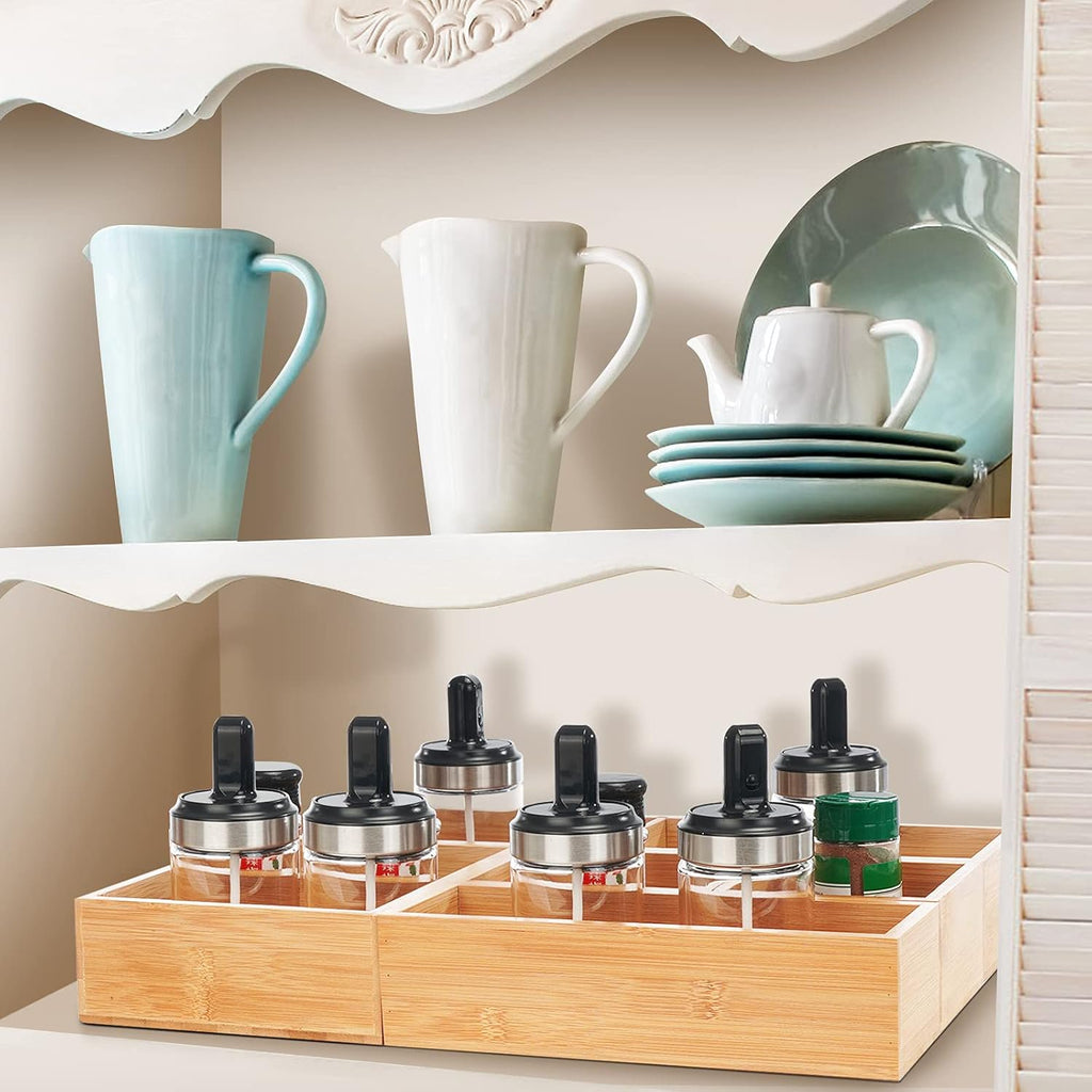 Bamboo Drawer Organizer Set of 9 Storage Bins P725