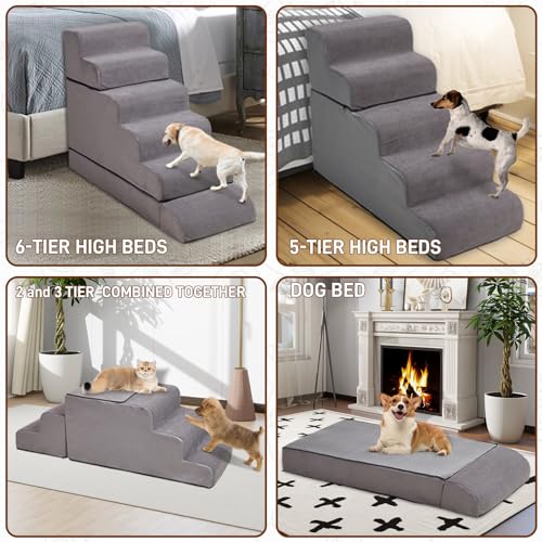 Foam Dog Stairs for High Beds, Non-Slip Pet Steps for Large Dogs T847