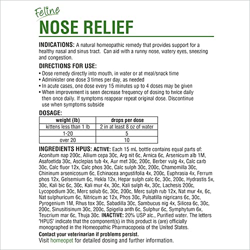 Natural Nasal and Sinus Medicine for Cats, 15 Milliliters K2098