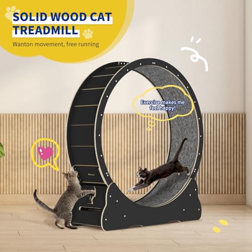 Cat Exercise Wheel for Indoor Cats with Anti-Scratch Pads S26607