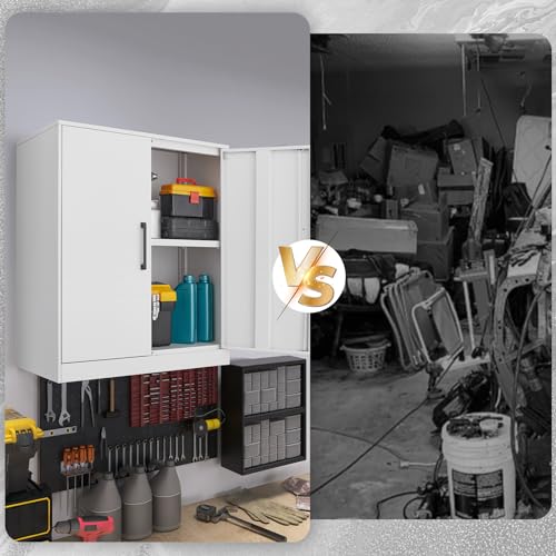 Metal Wall Cabinet with Locking Doors and Adjustable Shelf A450812