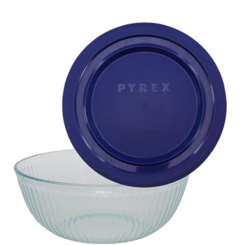 Glass Mixing Bowl with Blue Lid Z2629