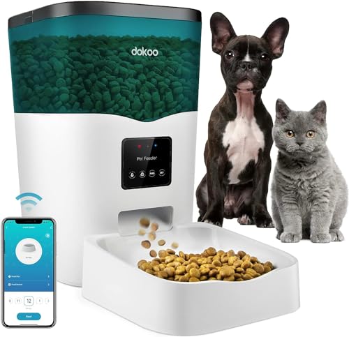 Automatic Cat Feeders, App Control Smart Pet Food Dispenser with Portion Control&Timer Setting, Auto Dog Feeder 1-10 Meals, Voice Record, Small & Medium Pets,2.4G Wi-Fi ONLY, 3L/13cup (White)