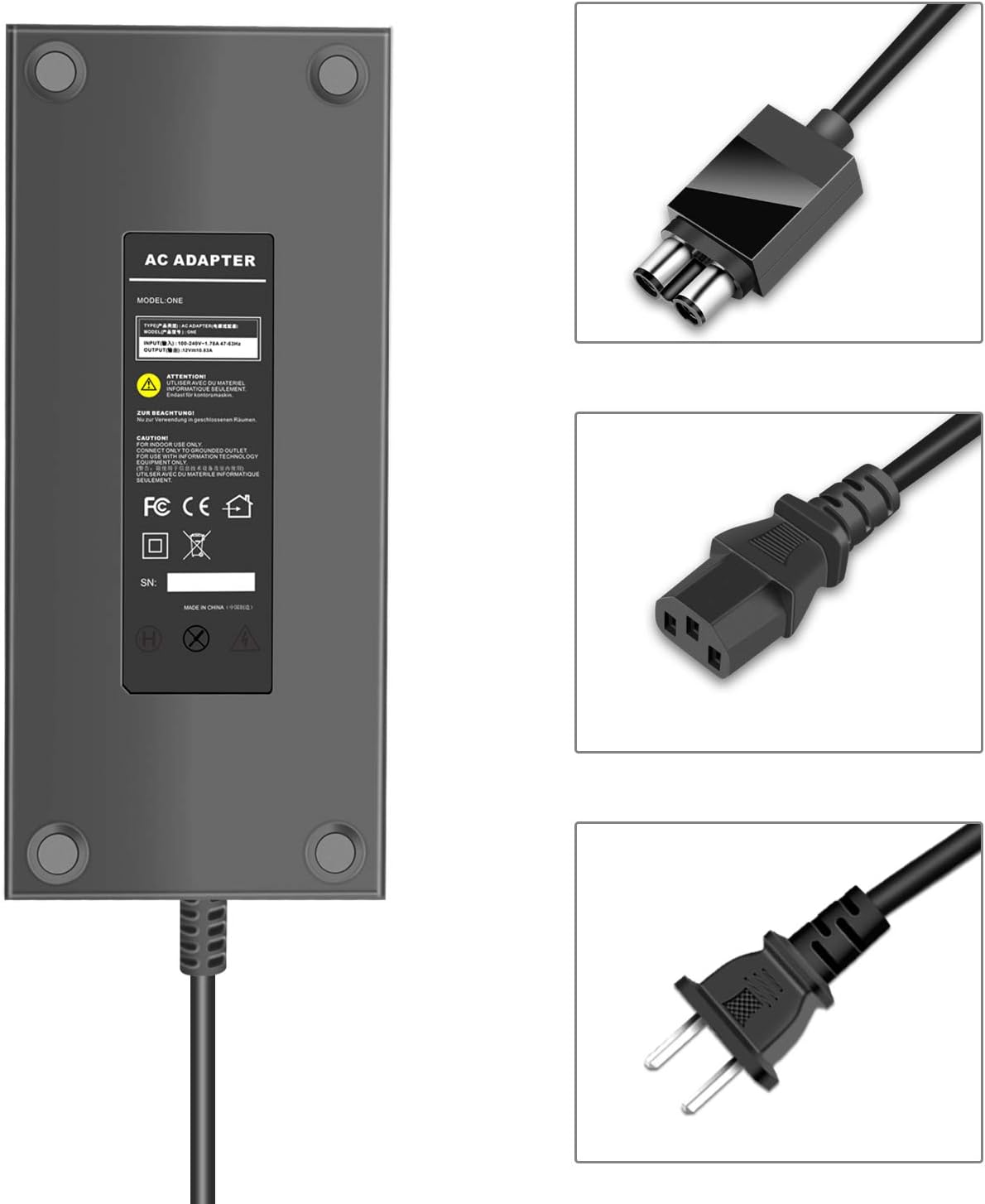 Power Supply Brick for Xbox One with AC Adapter Charger Cord A21551