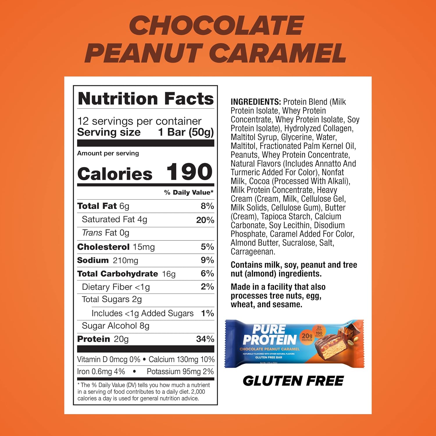 Chocolate Whey Protein Powder 1.78lbs with Protein Bars 12 Count E3434