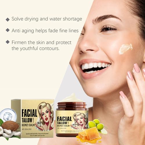 Whipped Beef Tallow and Honey Face Balm for Skin Care Y22743