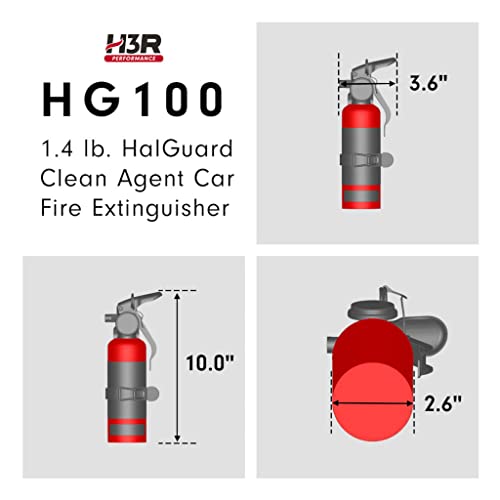 Car Fire Extinguisher 1.4 lb Black H2919