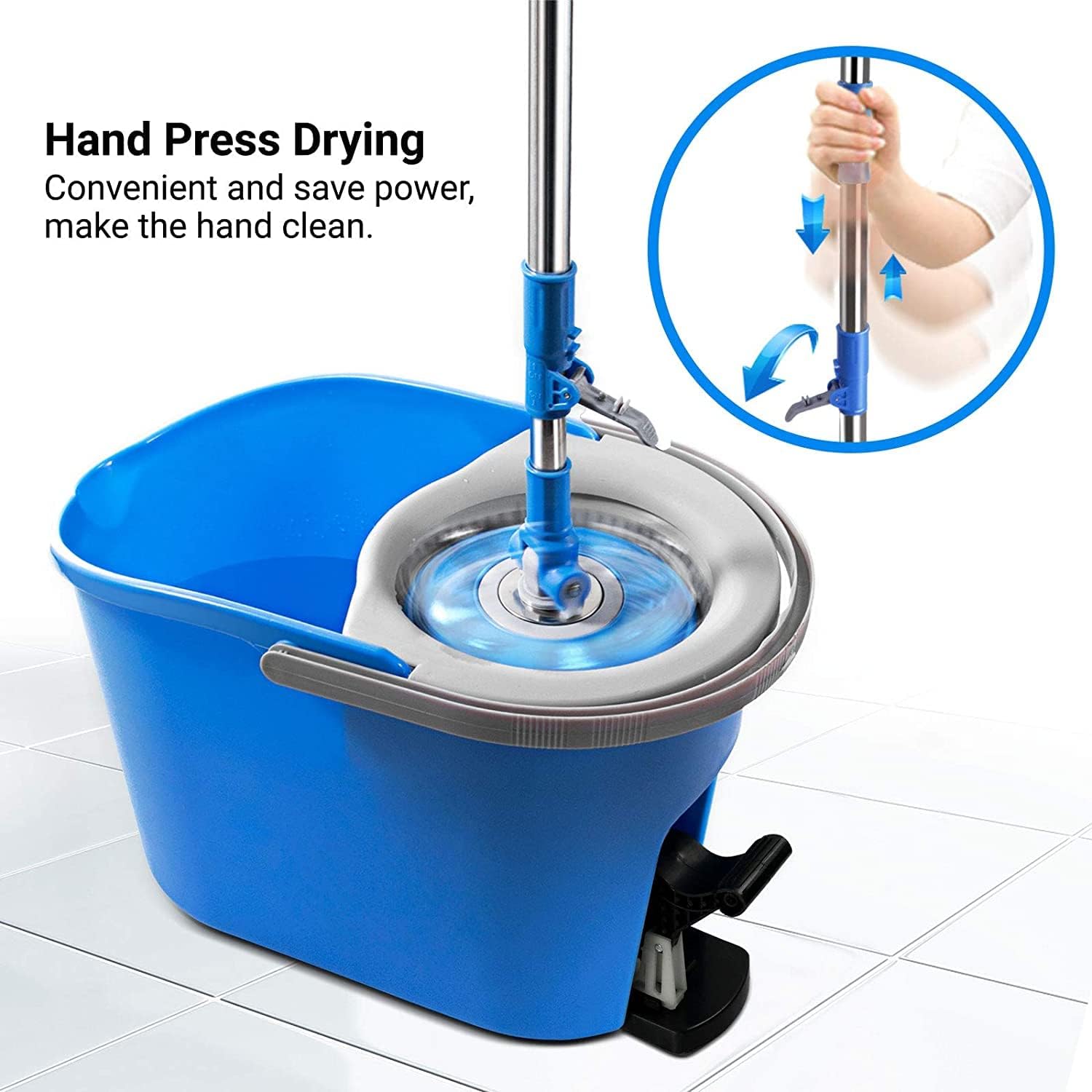 Spin Mop and Bucket with Wringer and Foot Pedal T533660