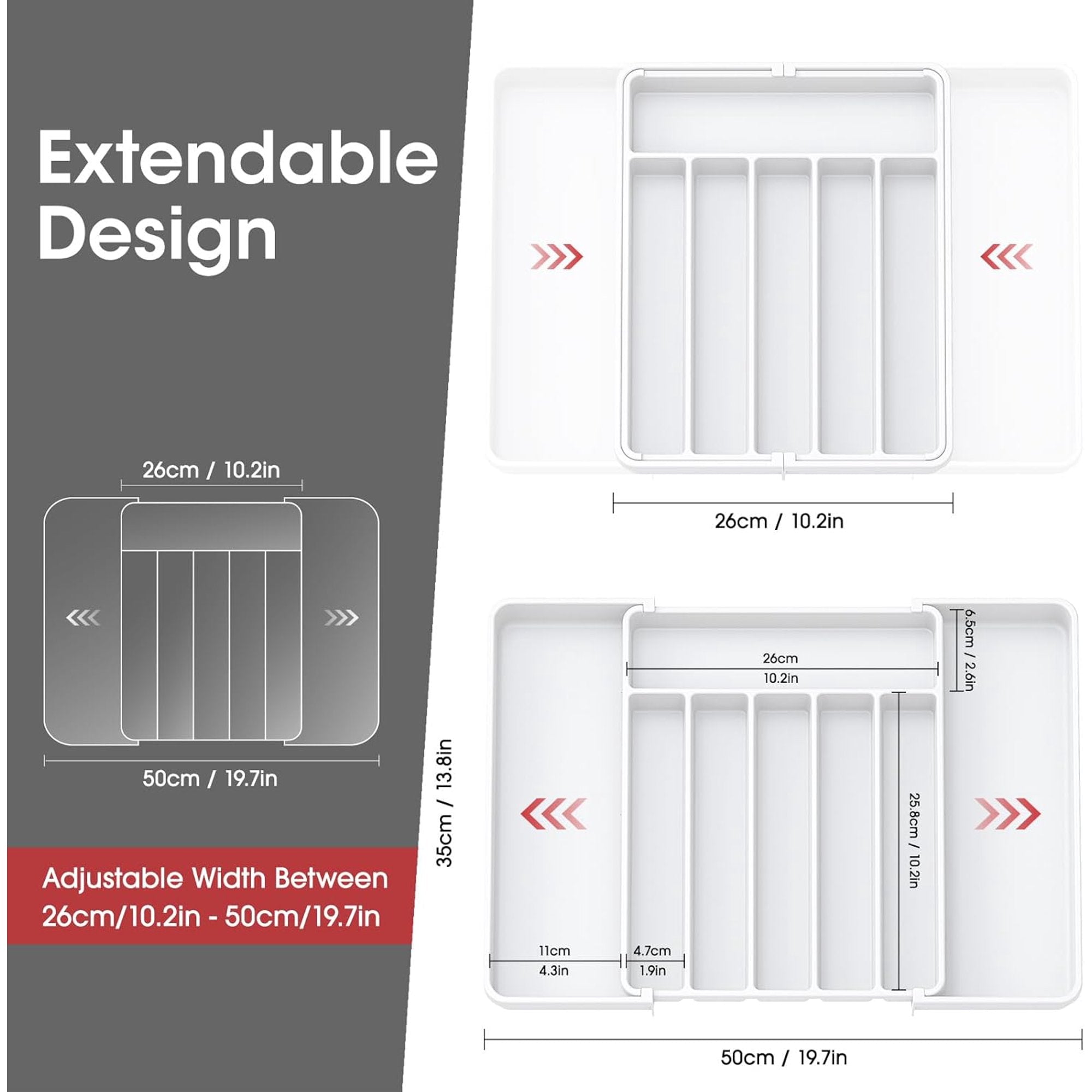Expandable Silverware Drawer Organizer for Utensils, Cutlery and Storage A607835