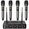 TONOR Wireless Microphones System with 4x10 Channels Cordless Handheld Microfono Inalambrico, 200FT UHF Range, Mics with stable signal Transmission for Karaoke Singing Party Church Wedding PA Speaker