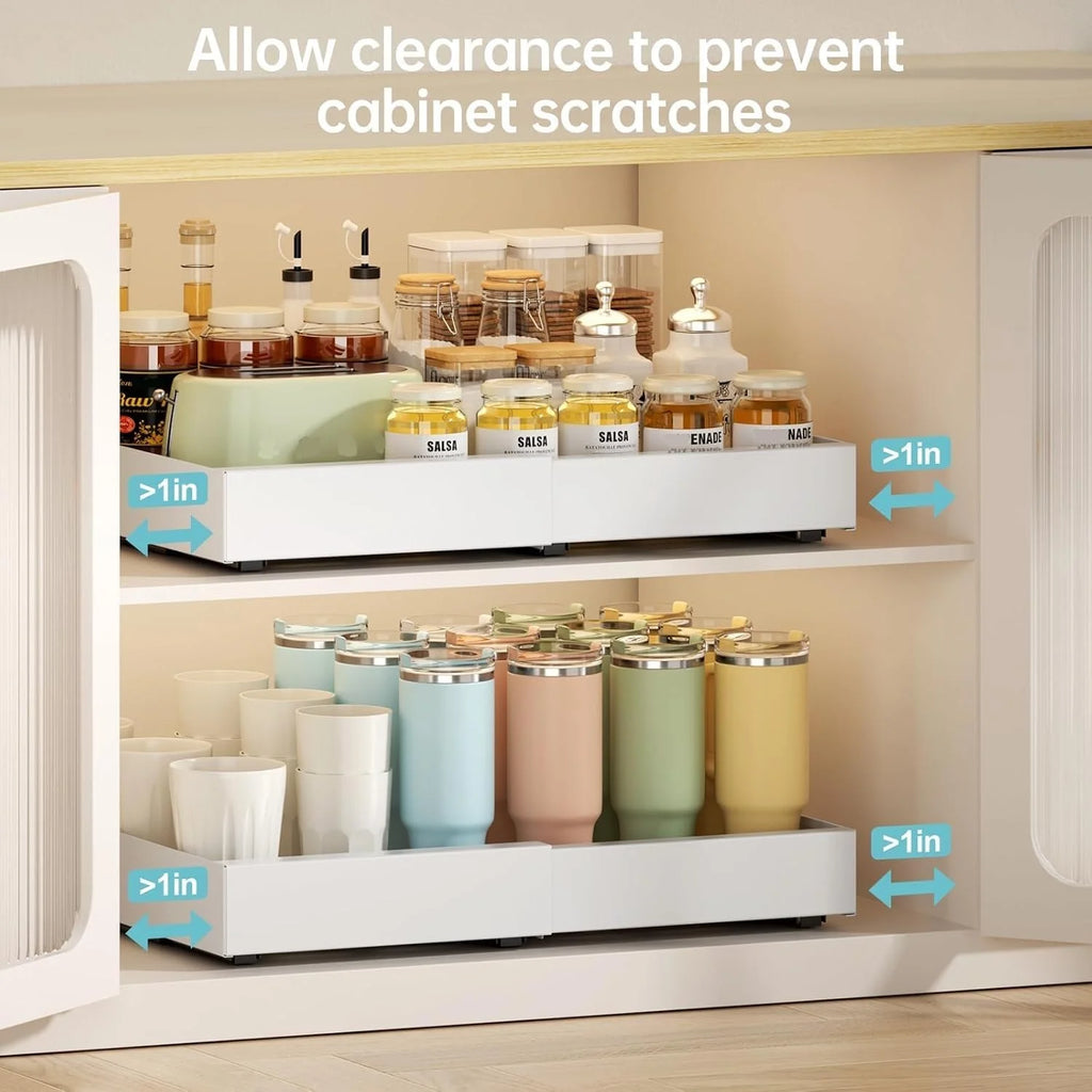 Pull Out Cabinet Organizer, Expandable Slide Out Drawers for Kitchen Storage P8969