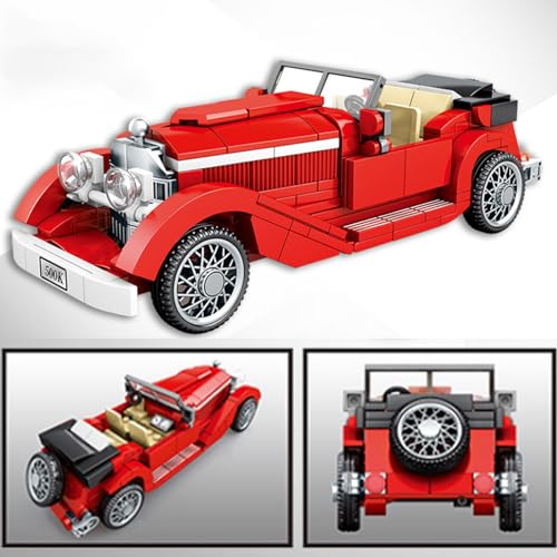 Antique Model Car Building Blocks Set, Vintage Truck Bricks, Gift for Kids 6+ D984364