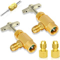 R1234YF Can Tap Valve-Self-Sealing and Puncture Style R1234YF Refrigerant Dispenser Set with a Valve Core Removal Tool, for Car A/C R1234YF Refrigeran Refilling (R1234YF Style(Left Hand Threadedle))