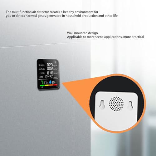 6 in 1 CO2 Monitor with Humidity, Temperature, PM2.5, TVOC, HCHO Detector C9630