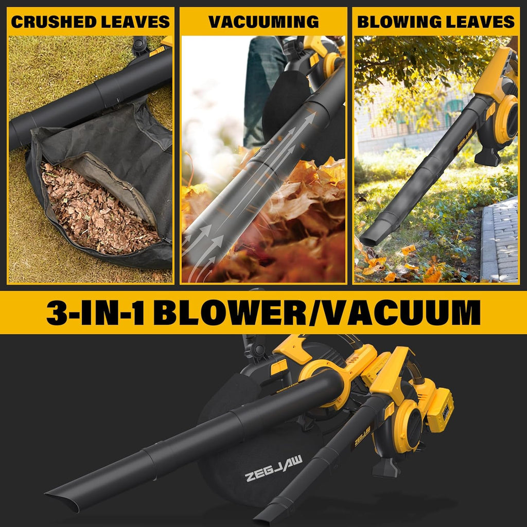 Cordless Leaf Blower & Vacuum, 3-in-1 Mulcher with Bag, 40V 330CFM, 5-Speeds U551300