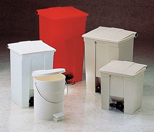 Step-On Lid Trash Can, 8-Gallon, Beige, Hands-Free Garbage Can Z2438