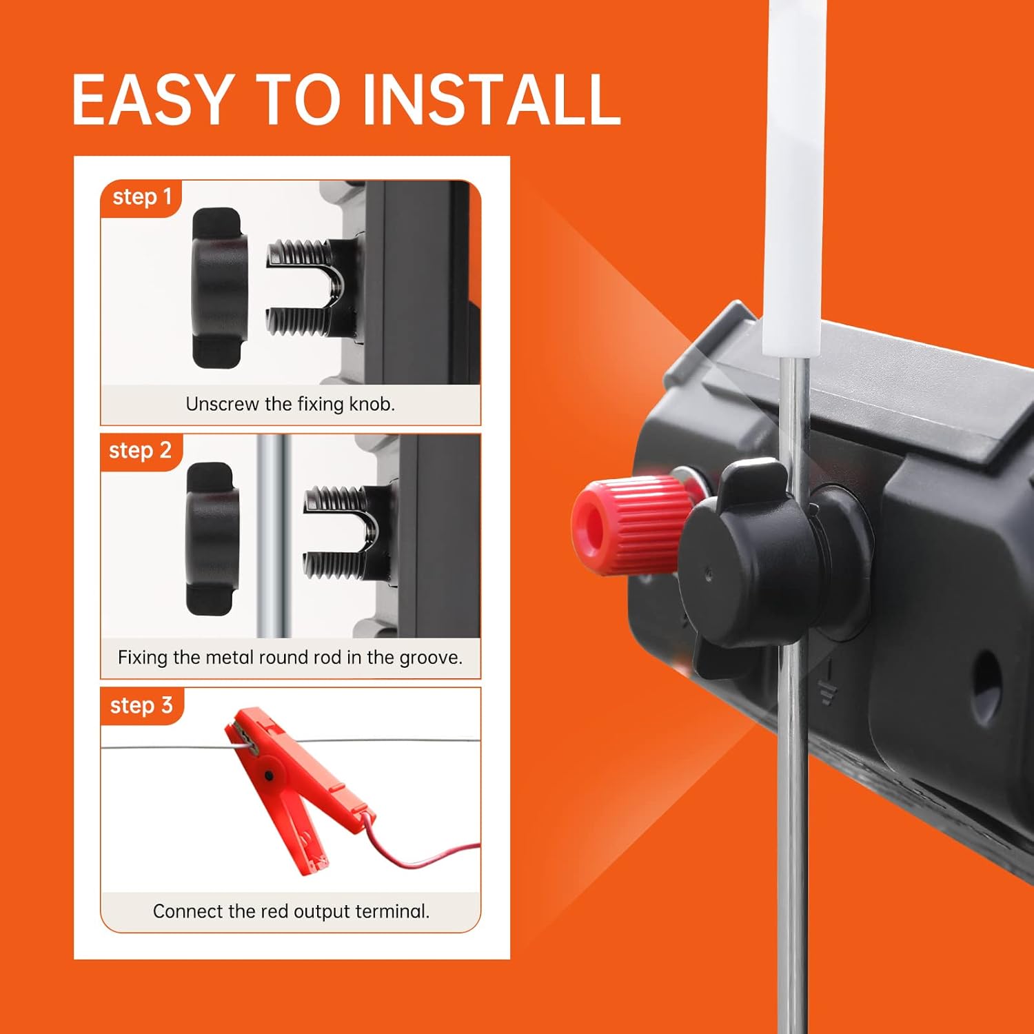 Solar Electric Fence Charger for Bears, Raccoons, Skunks H564