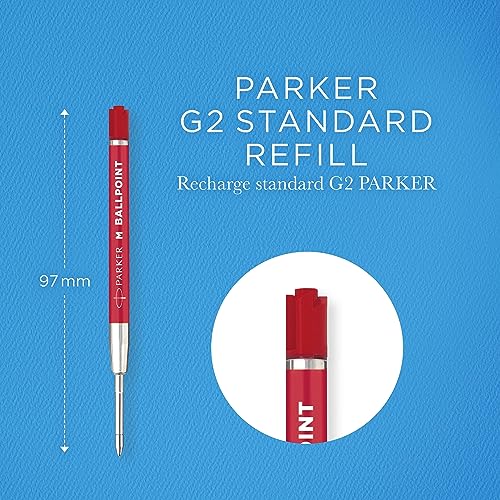 Ballpoint Pen Refill, Medium Tip, Red Ink, 2 Count O777445