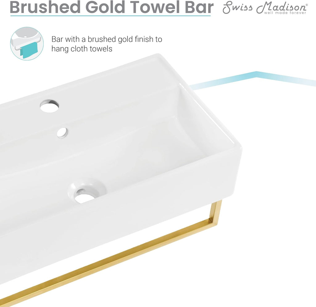 Wall-Mount Bathroom Sink with Towel Bar J923603